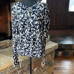 Lilly Pulitzer Navy and White Horse of Course Cardigan Y2K